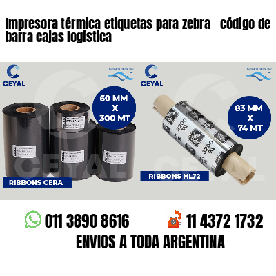 Impresora térmica etiquetas para zebra  código de barra cajas logística